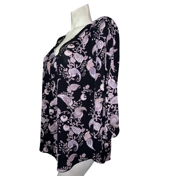 Soho New York & Company Jeans Top Women's Sz XL Floral Print Long Sleeve Blouse - Picture 4 of 6